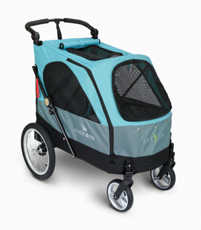 PETSTRO BUGGY SILVERWING MAAT XL  inclusief tafel turquoise-/grijs 