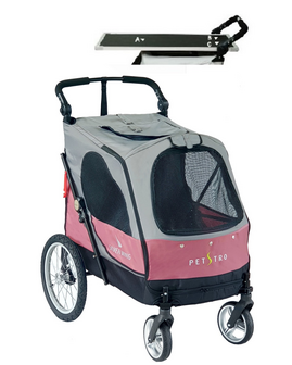 PETSTRO HONDENBUGGY SILVERWING MAAT XL TOT 55 KG MET TRIM-TAFEL- OUD ROZE