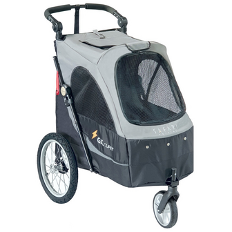 Petstro hondenbuggy Safari maat M tot 30 kg - zwart donkergrijs - met tafel