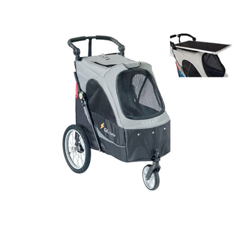 Petstro hondenbuggy Safari maat M tot 30 kg - zwart donkergrijs - met tafel