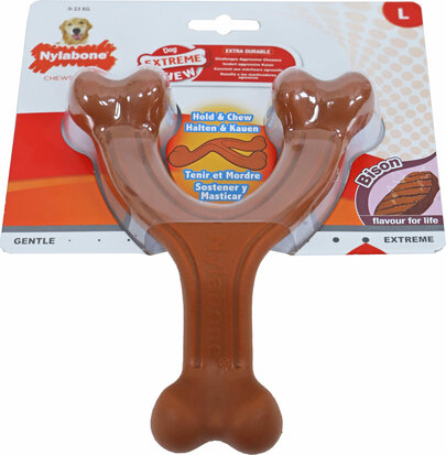 NYLABONE Extreme Chew wishbone L bison