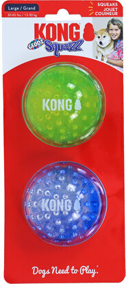 KONG Squeezz Geodz Balls Large 2 pack