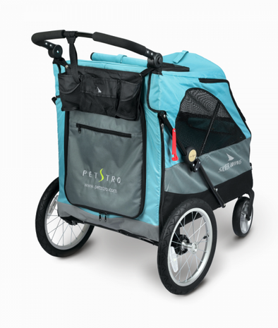 PETSTRO BUGGY SILVERWING MAAT XL  inclusief tafel turquoise-/grijs 