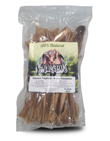 SnackTime Paarden Kophuid 25-30cm Lang 400gr