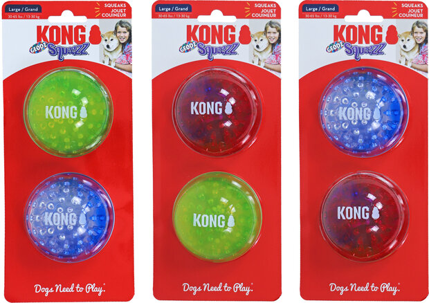 KONG Squeezz Geodz Balls Large 2 pack